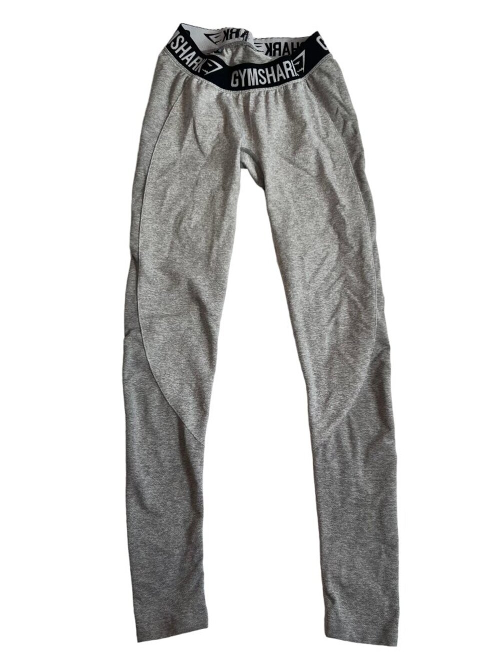Gymshark leggings seamless gray knit black logo waistband small extra small